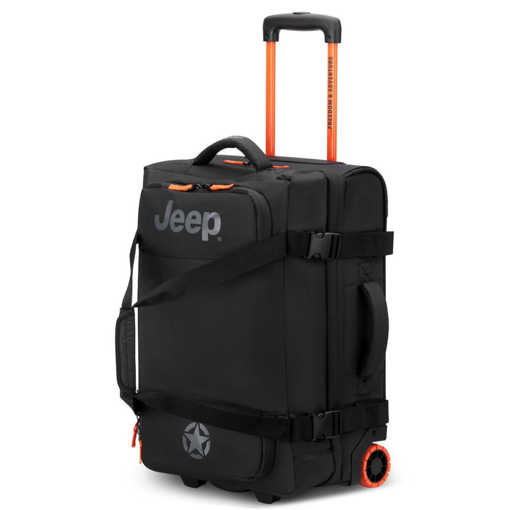 Delsey Jeep Σακ Βουαγιάζ 38lt Black με Ρόδες Υφασμάτινο Μ55xΠ25xΥ37εκ.